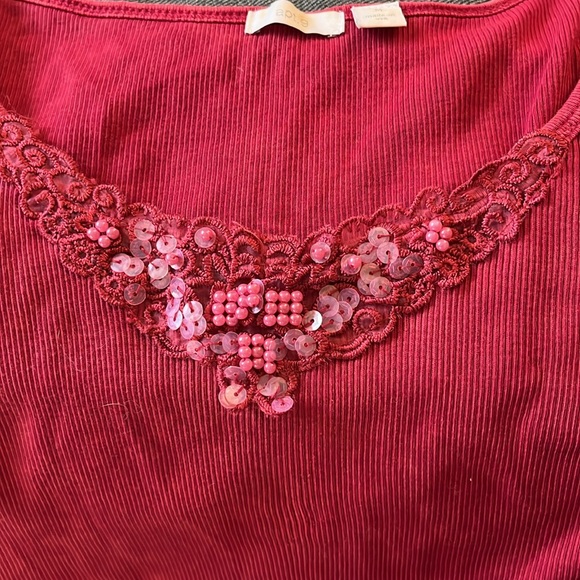 Apt. 9 beaded tank top 100% cotton - Picture 7 of 7